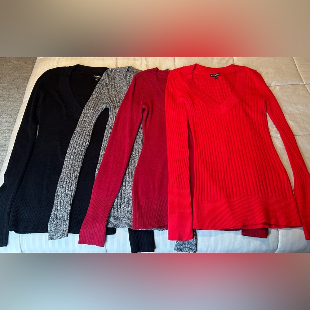 Express V Neck Sweaters - Bundle of 4